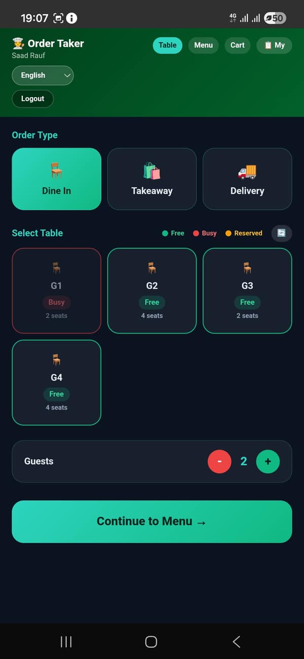 Order Taker app