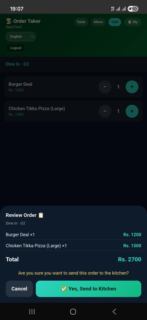 Order Taker app