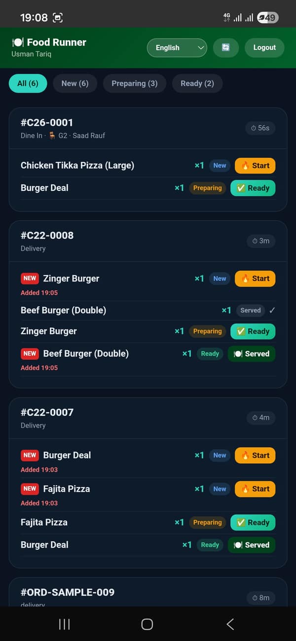 Food Runner app
