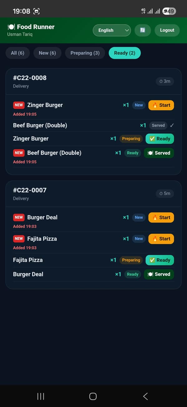 Food Runner app